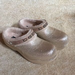 Bebe fur lined clogs